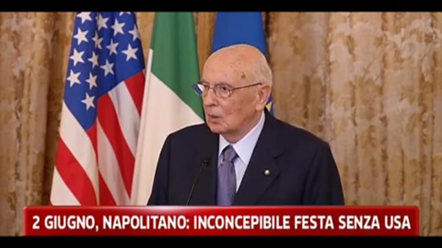 2 Giugno, Napolitano: inconcepibile festa senza Usa
