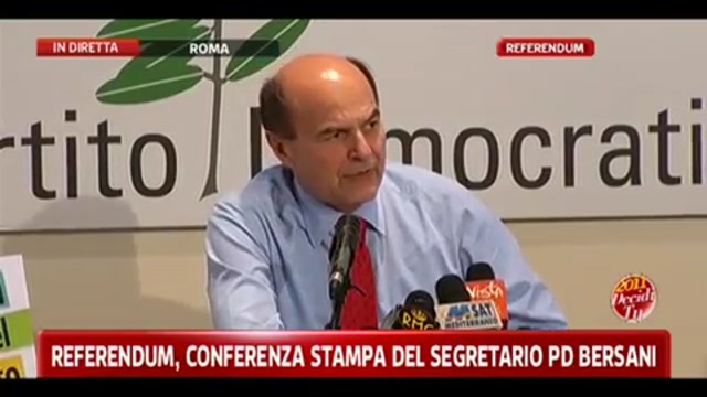 Referendum, conferenza stampa del segretario PD Bersani