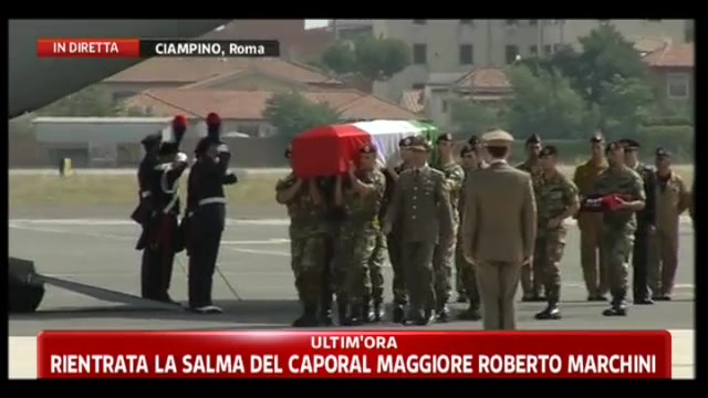 Rientrata in Italia la salma del Caporal Maggiore Roberto Marchini