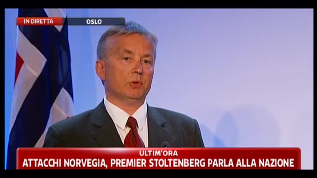 Attacchi Norvegia, Premier Stoltenberg parla alla nazione