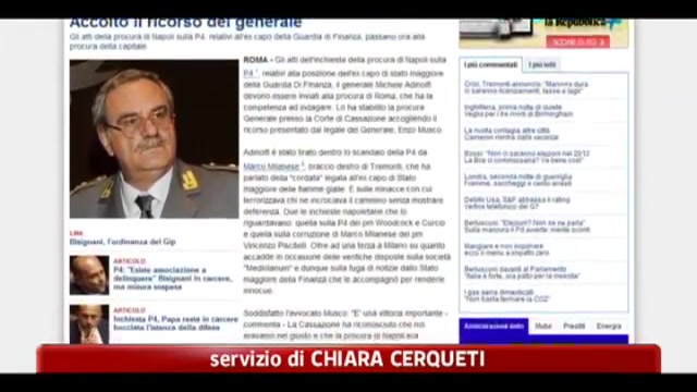 P4, accolto ricorso Gen. Adinolfi: l' indagine a Roma
