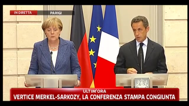 Merkel-Sarkozy, la conferenza stampa congiunta