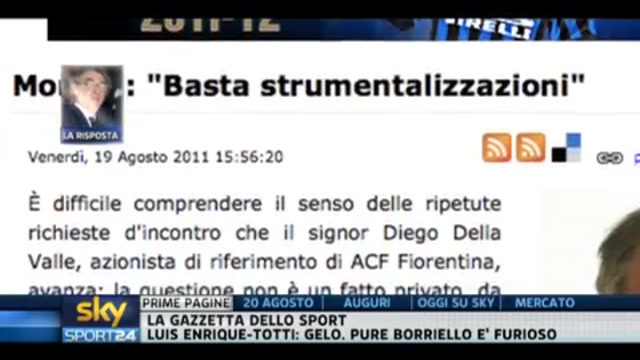 Moratti, risposta a Della Valle: Basta strumentalizzazioni