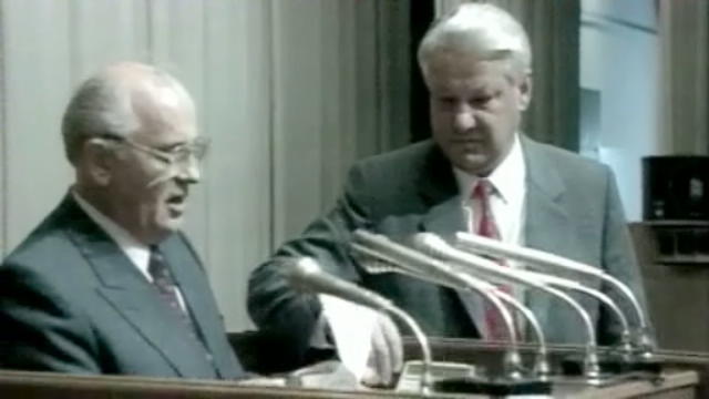Il faccia a faccia tra Mikhail Gorbaciov e Boris Eltsin