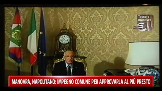 Manovra, Napolitano: impegno comune per approvarla al più presto