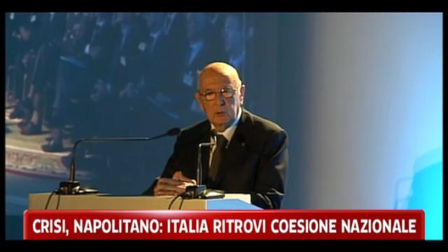 Crisi, Napolitano: Italia ritrovi coesione nazionale