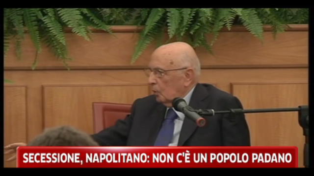 Secessione, Napolitano: non c'è un popolo padano