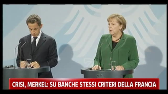Crisi, Merkel: su banche stessi criteri della Francia