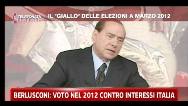 Berlusconi: voto 2012 contro interessi Italia