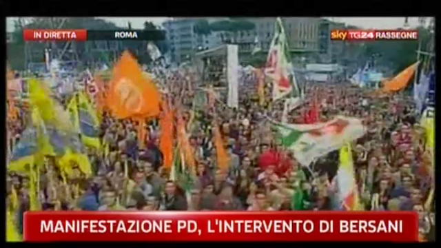 2-Manifestazione Pd, intervento di Bersani