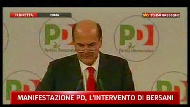 3-Manifestazione Pd, intervento di Bersani
