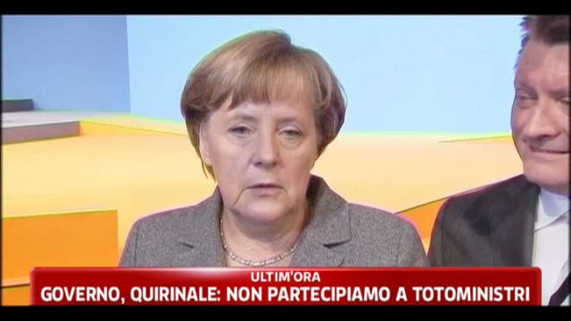 Merkel: spero si instauri nuova fiducia in Italia