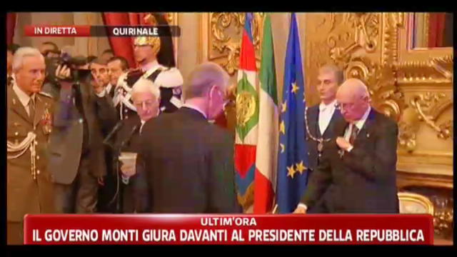Il governo Monti giura davanti al Presidente Repubblica