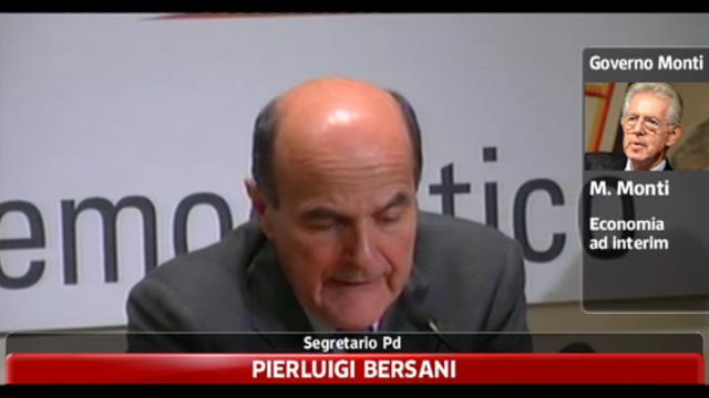 Governo Monti, conferenza stampa di Pier Luigi Bersani