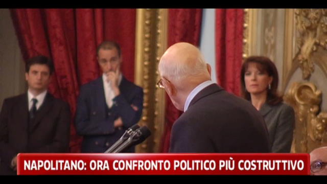 Napolitano:ora confronto politico più costruttivo