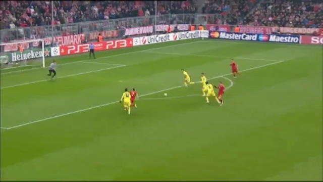 Bayern-Villarreal 1-0, gol di Ribery (3')