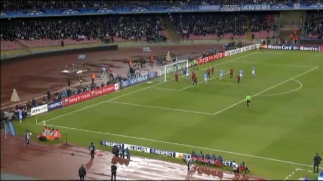 Napoli-Manchester City 1-0, gol di Cavani (17')