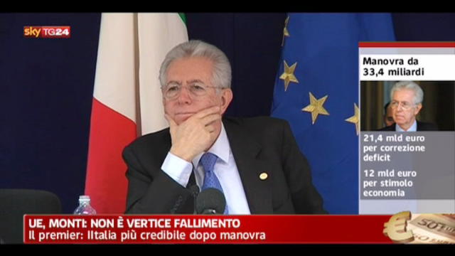 Ue, Monti, Italia più credibile dopo la manovra