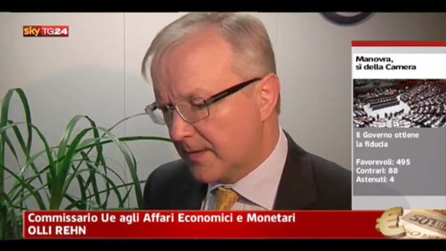 Manovra, Rehn: parlamento ha avuto ruolo responsabile