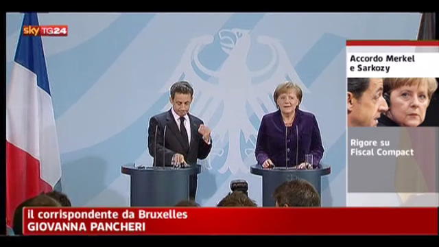 Crisi, accordo Merkel-Sarkozy