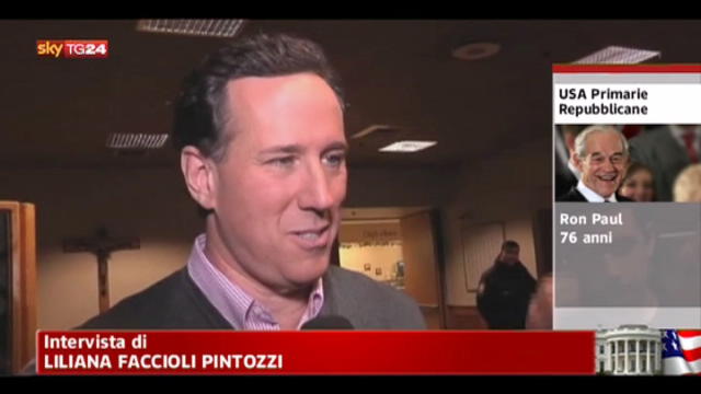 USA 2012, Santorum: 3° o 4° posto sarebbe fantastico