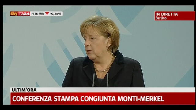 1 - Conferenza stampa congiunta Monti-Merkel