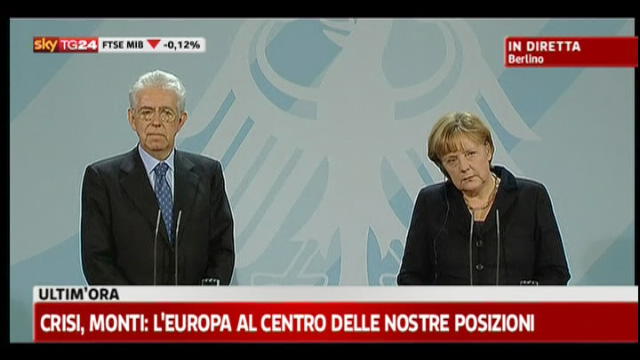 2 - Crisi, Monti: posizioni congiunte con Germania e Francia