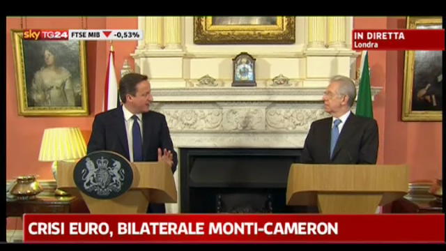 Crisi euro, bilaterale Monti - Cameron