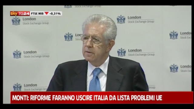 Monti: l' Italia non è costata nulla al Regno Unito