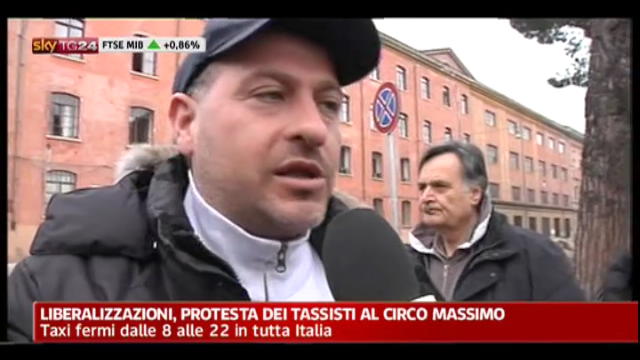 Liberalizzazioni, protesta dei tassisti al Circo Massimo