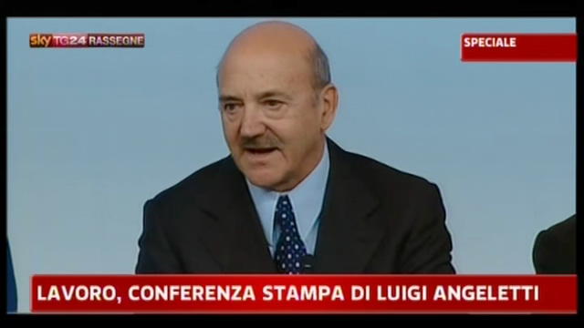 Lavoro, conferenza stampa di Luigi Angeletti