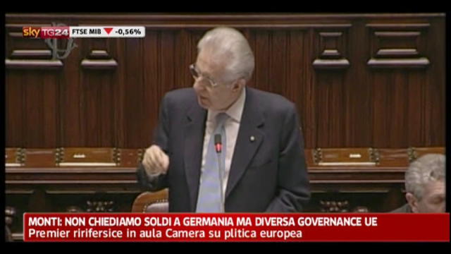 Monti: serve una diversa governance UE