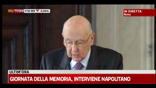Giornata della Memoria, l'intervento di Napolitano