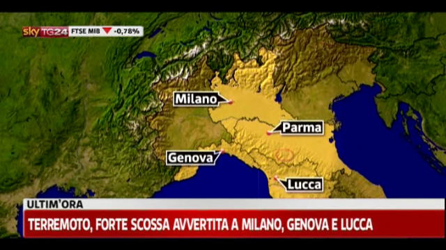 Terremoto, scossa di magnitudo 5.4 fra Parma e Appennino