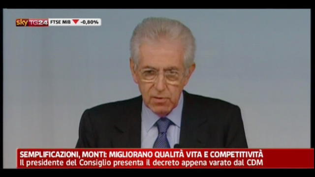 Valore legale, Monti: non verrà affrontato in questo decreto