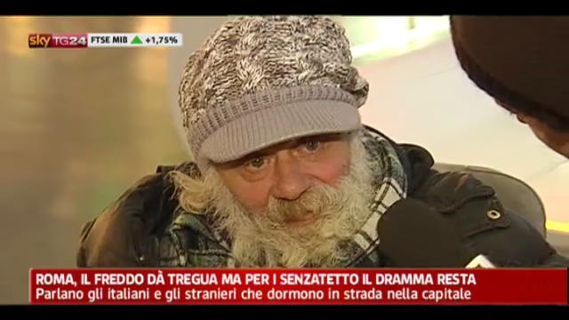 Roma, freddo da tregua ma per i senzatetto il dramma resta