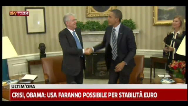 USA, la stretta di mano fra Monti e Obama