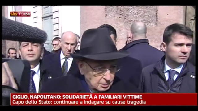 Giglio, Napolitano: solidarietà ai famigliari delle vittime