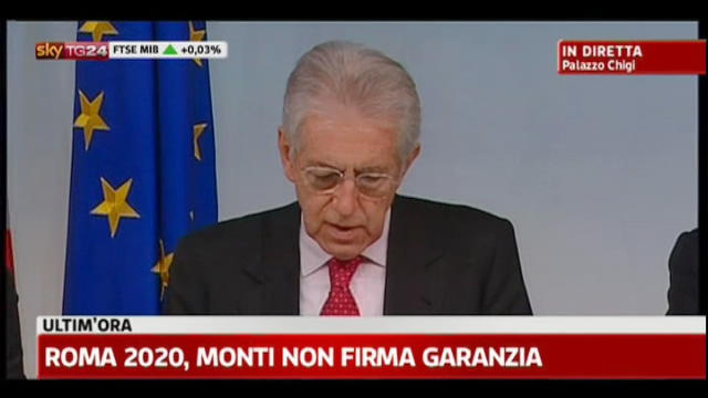Roma 2020, Monti non firma garanzia