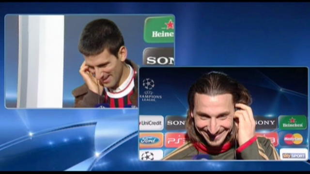 Milan-Arsenal, post partita tra Djokovic e Ibrahimovic