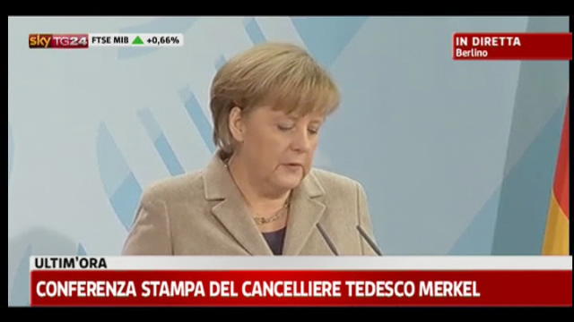 Conferenza stampa del cancelliere tedesco Merkel