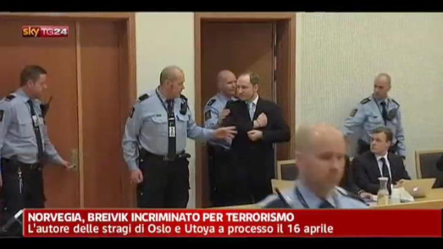 Norvegia, Breivik incriminato per terrorismo