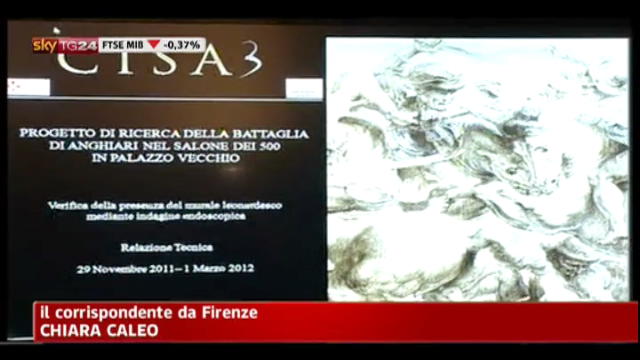 Firenze, "firma" di Leonardo dietro affresco del Vasari