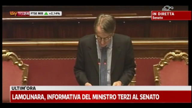 Ministro Terzi riferisce sulla vicenda di Lamolinara