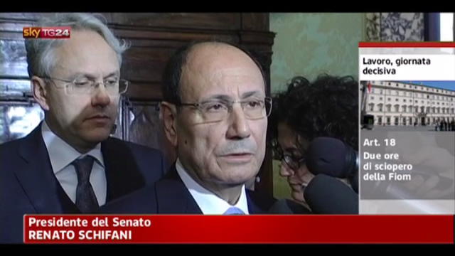 Schifani: Napolitano invita a coesione sindacati e governo