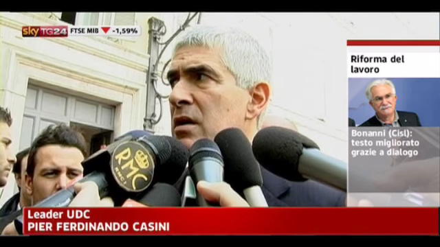 Lavoro, Casini: condividiamo scelta riformista governo