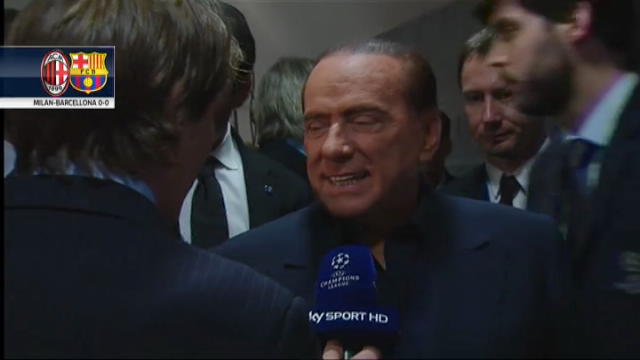 Champions League, Silvio Berlusconi commenta Milan-Barça