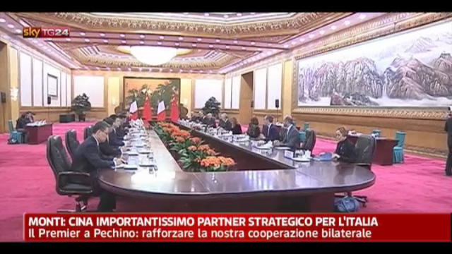 Monti: Cina importantissimo partner strategico per l'Italia