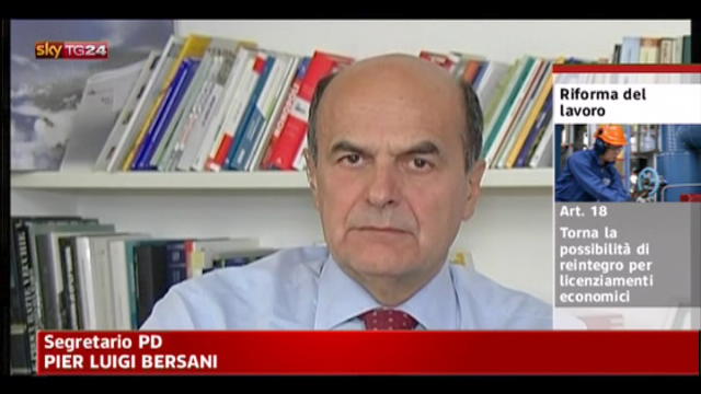 Lavoro, Bersani: passo avanti importantissimo