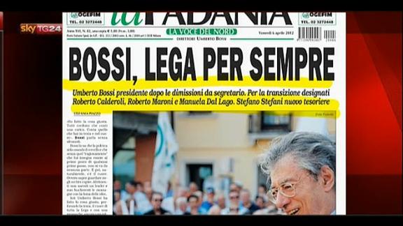 La prima pagina de La Padania, 6 Aprile 2012